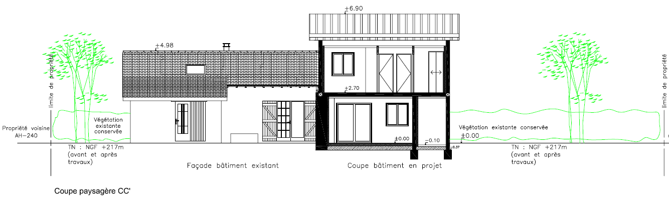SCAL Architecture Coupe paysag&egrave;re dossier permis de construire DPE Diagnostic avec AutoCAD Architecture Villeurbanne Lyon Rh&ocirc;ne